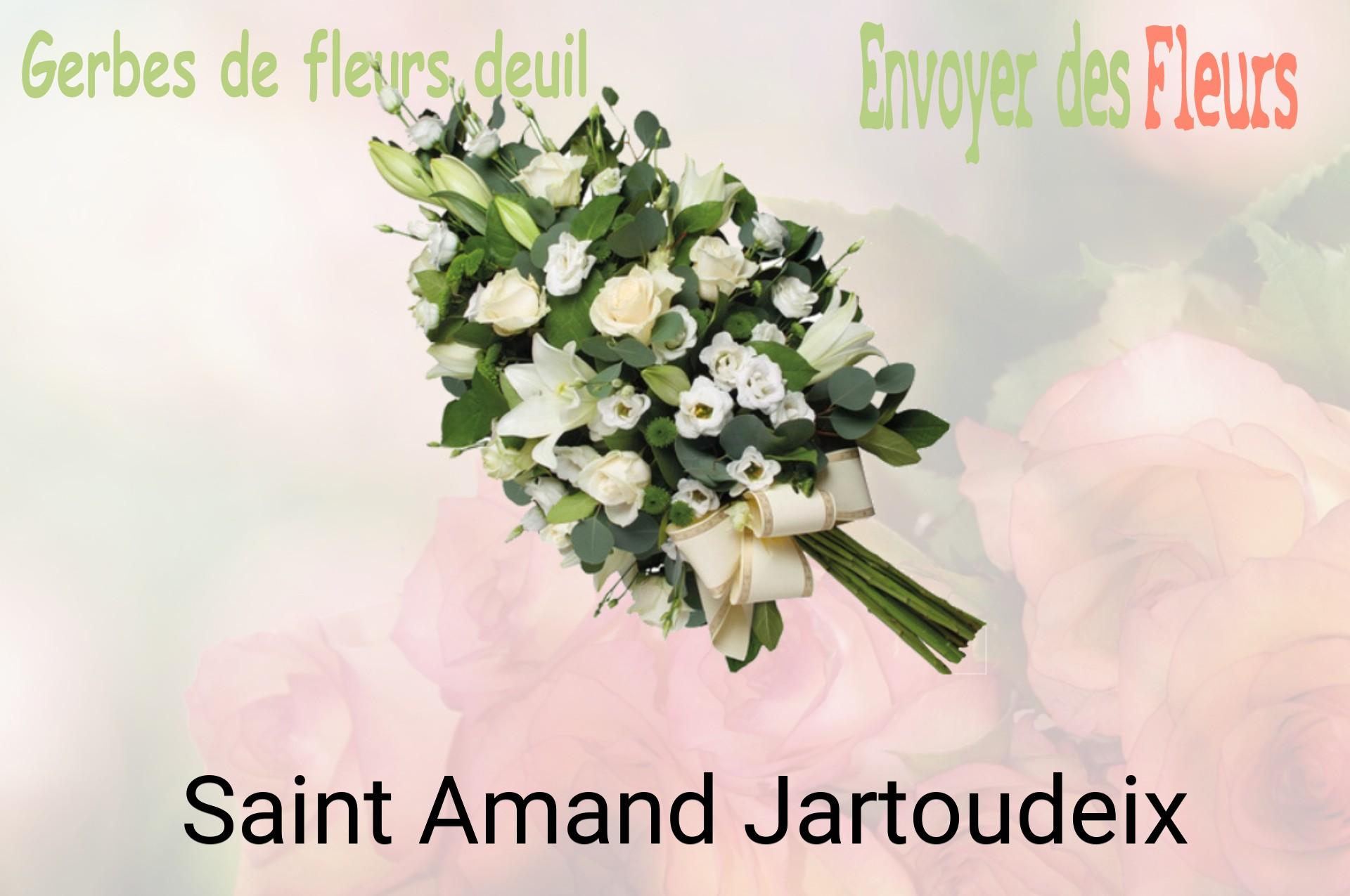 Gerbe de fleurs de deuil livrée à Saint-Amand-Jartoudeix